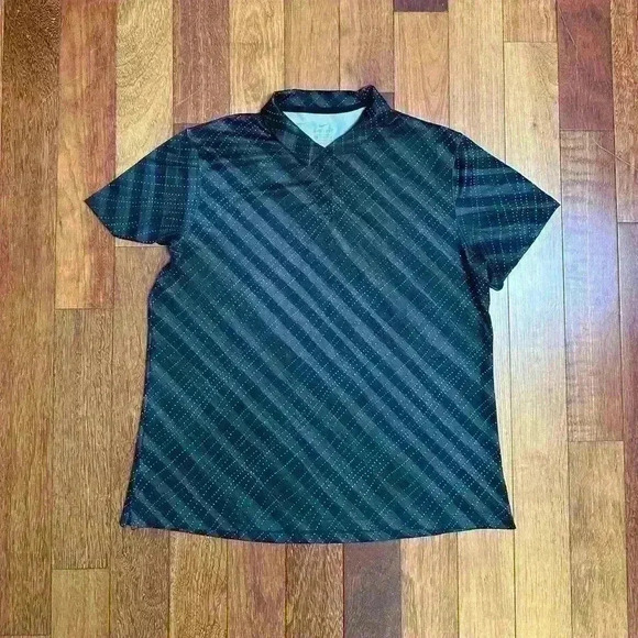 Nike | Men’s fri-fit black and grey patterned  golf shirt size large - Picture 2 of 5
